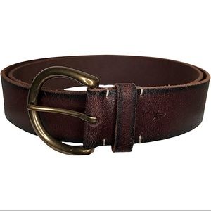 FRYE🪶 Flat Leather Belt, Dark Brown -Size XL